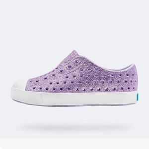 Native Shoes Jefferson Powder Bling Purple Glitter Toddler Shoes Size C4